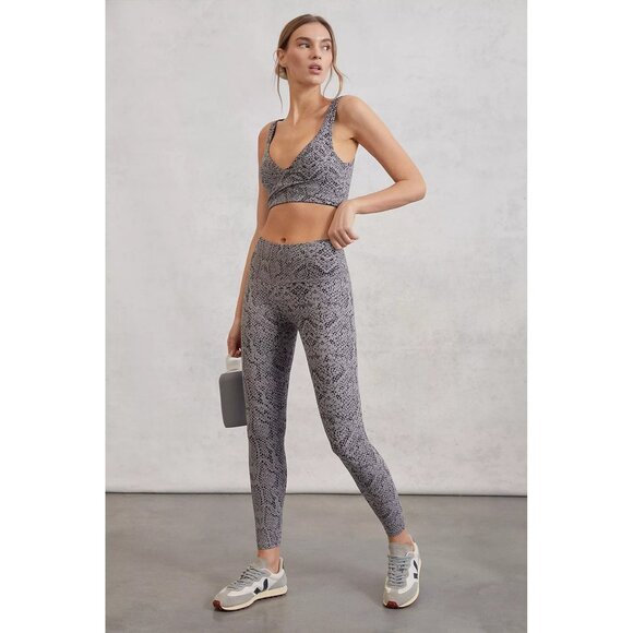 Varley Gray Silver Snakeprint Animal Print Century Leggings Size XS - Picture 1 of 8